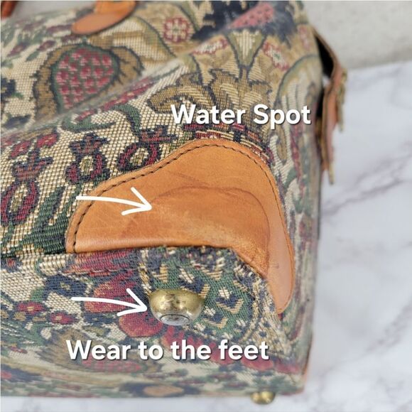 Hartman Vintage Tapestry and Leather Travel Bag Set Train Case and Duffle Bag - Picture 14 of 16